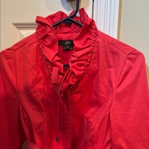 Luii Red Ruffled Blazer